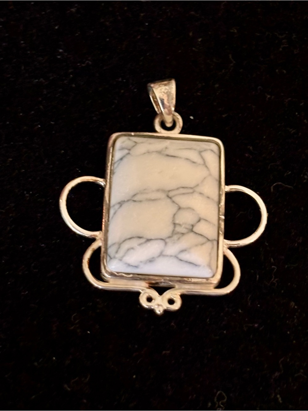 925 White Howlite Pendant